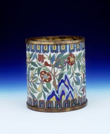 Cloisonne brushpot, Qing dynasty, China, mid 18th century. Creator: Unknown