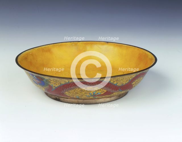 Cloisonne enamel bowl, Qing dynasty, China, mid-late 19th century. Creator: Unknown.
