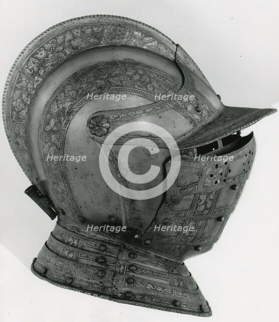 Close Helmet of Three-Quarter Armor, , c. 1575. Creator: Unknown.