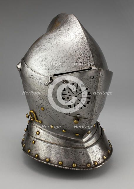 Close Helmet for Foot Tournament at the Barriers, Augsburg, 1591. Creator: Anton Peffenhauser.