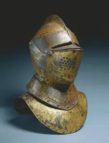 Close Helmet (from a funerary achievement?), c.1590-1625. Creator: Unknown
