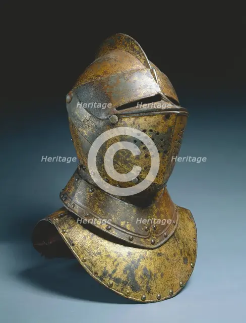 Close Helmet (from a funerary achievement?), c.1590-1625. Creator: Unknown.