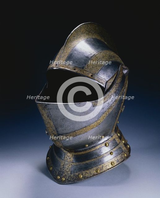 Close Helmet (from a Small Garniture, perhaps for Siegmund Friedrich, Freiherr von Herbertstein, c 1 Creator: Unknown.