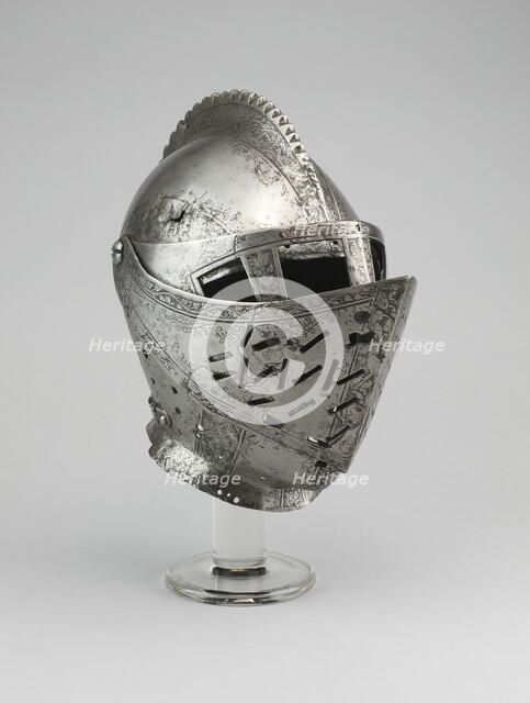 Close Helmet, Landshut, 1551, possibly 1557. Creator: Possibly by the workshop of Wolfgang Grosschede.