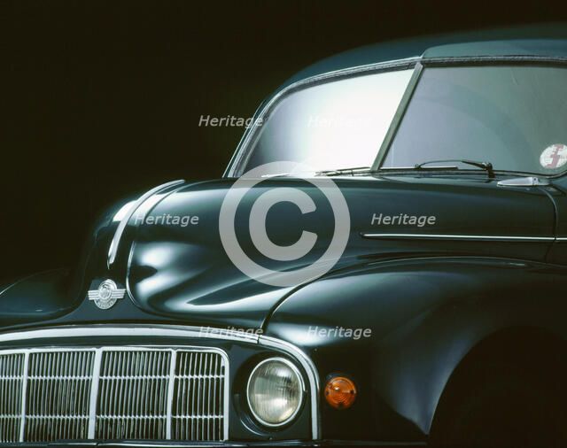 Close up view of 1949 Morris Minor. Artist: Unknown.