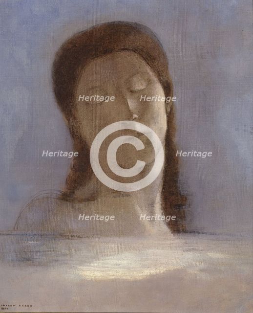 Closed Eyes, 1890. Artist: Redon, Odilon (1840-1916)