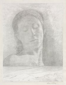 Closed Eyes, 1890. Creator: Becquet (French); Odilon Redon (French, 1840-1916)