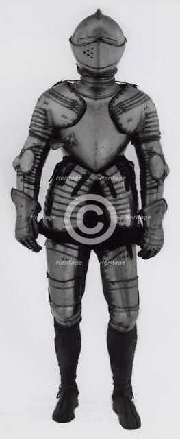 Closed Helmet of Elements of Armor for Foot Tournament at the Barriers, Milan, c. 1600/10. Creator: Unknown.