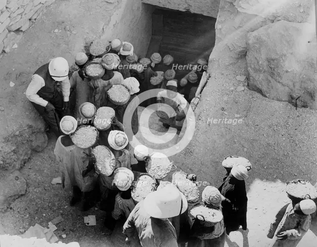 Closing the Tomb of Tutankhamun, Valley of the Kings, Egypt, February 1923  Creator: Harry Burton.