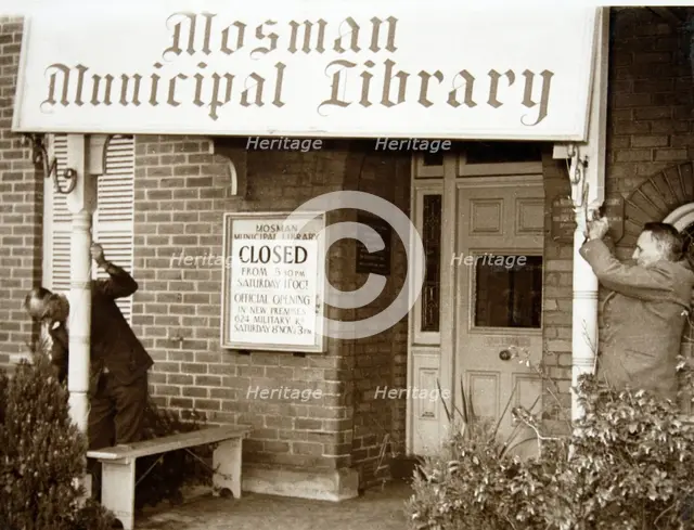 Closure of the first Mosman Library, 1952. Creator: Unknown.
