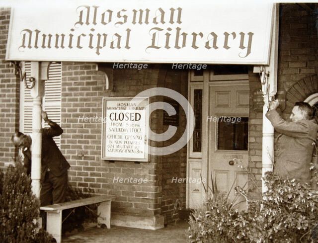 Closure of the first Mosman Library, 1952. Creator: Unknown.