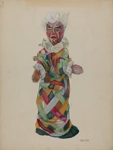 Clown Hand Puppet, 1935/1942. Creator: Lillian Stahl