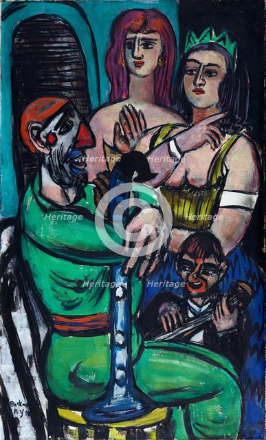 Clown with Women and Little Clown, 1950. Creator: Beckmann, Max (1884-1950).