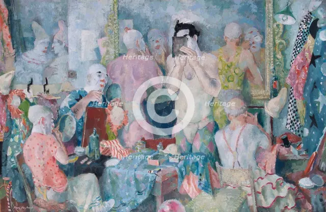 Clowns' Dressing Room, 1940. Creator: Henry George Hoyland.