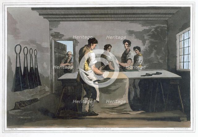 Cloth Dressers, 1814. Artist: Robert Havell
