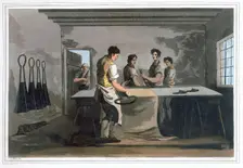 Cloth Dressers, 1814. Creator: Robert Havell