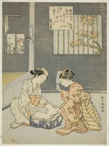 Cloth-fulling Jewel River, from an untitled series of Six Jewel Rivers, c. 1767. Creator: Suzuki Harunobu