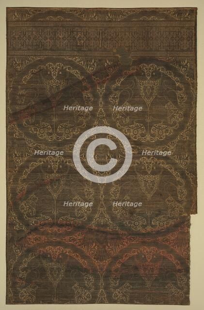 Cloth of gold with felines and eagles, 1225-1275. Creator: Unknown.