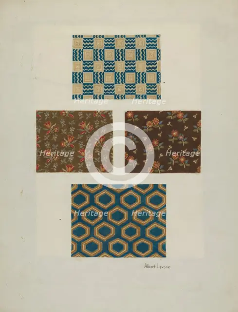 Cloth Samples, c. 1940. Creator: Albert J. Levone.
