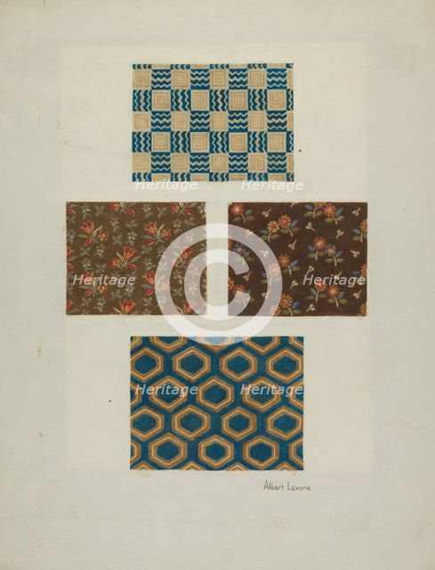 Cloth Samples, c. 1940. Creator: Albert J. Levone.