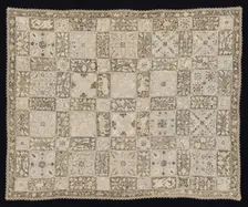 Cloth with Unicorns, Dragons, Other Animals, and Floral Patterns, 1800s. Creator: Unknown