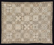 Cloth with Unicorns, Dragons, Other Animals, and Floral Patterns, 1800s. Creator: Unknown