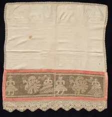 Cloth with Border of Female Figures and Peacocks, 18th-19th century. Creator: Unknown