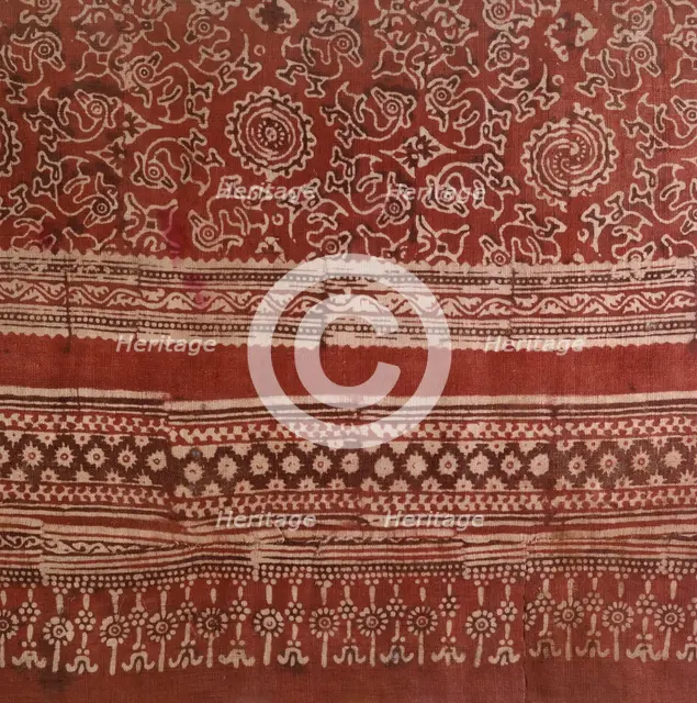 Cloth with hamsa, or geese, lotus buds, and rosettes, 1350-1450. Artist: Unknown.
