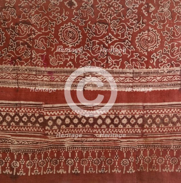Cloth with hamsa, or geese, lotus buds, and rosettes, 1350-1450. Artist: Unknown.