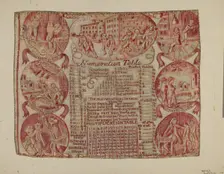 Cloth with Numeration Table, 1941. Creator: Marie Lutrell