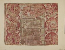 Cloth with Numeration Table, 1941. Creator: Marie Lutrell