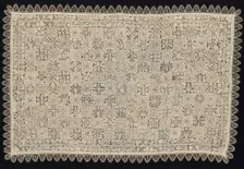 Cloth with One Figure of a Woman Carrying a Cross Surrounded by Floral and Vegetal..., 18th cent. Creator: Unknown