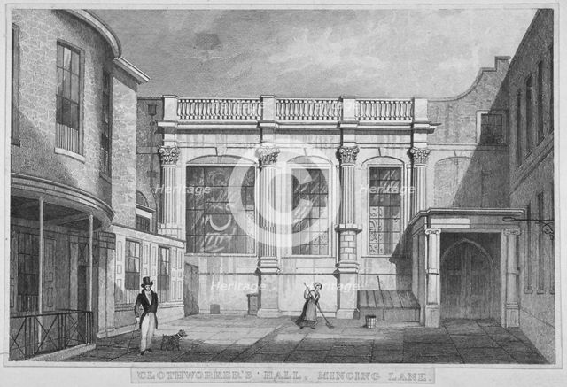 Clothworkers' Hall, Mincing Lane, City of London, 1830. Artist: W Wallis