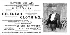 'Clothed with Air; Cellular Clothing endorsed by the Queen and Mr HM Stanley 1890. Creator: Unknown