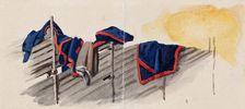 Clothes hung on a fence, 1830-1835. Creator: Ferdinand von Wright