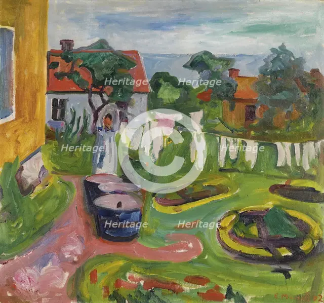 Clothes On A Line In Asgardstrand, 1902. Artist: Munch, Edvard (1863-1944)