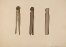 Clothes Pins, c. 1939. Creator: Harley Kempter