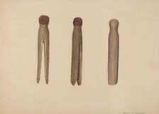 Clothes Pins, c. 1939. Creator: Harley Kempter