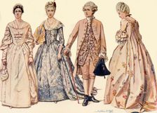 Clothing during the Reign of George II 1750-1760 1903, (1937). Creator: Sophie B Steel