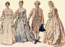 Clothing during the Reign of George II 1750-1760 1903, (1937). Creator: Sophie B Steel