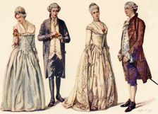 Clothing during the Reign of George II 1760-1776 1903, (1937). Creator: Sophie B Steel