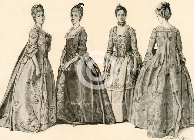'Clothing during the Reign of George II 1735-1760', 1903, (1937). Creator: Sophie B Steel.