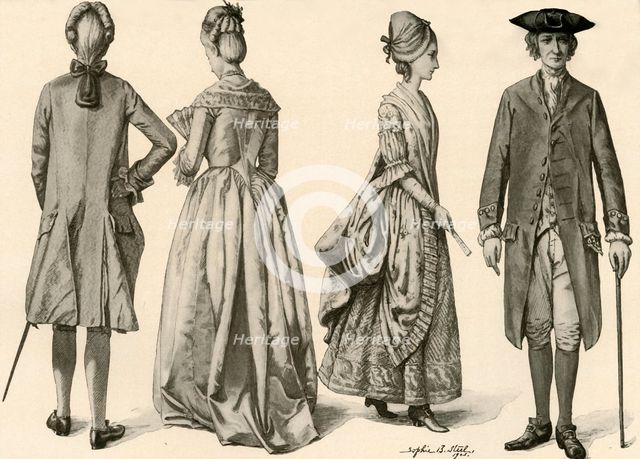 'Clothing during the Reign of George III, 1760-1776', 1903, (1937). Creator: Sophie B Steel.