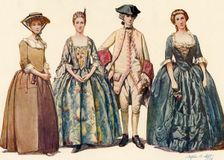 Clothing during the Reigns of George I and II 1725-1745 1903, (1937). Creator: Sophie B Steel