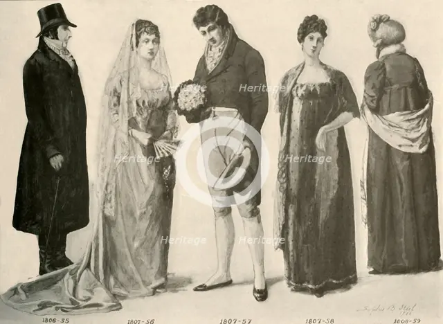 'Clothing from 1800-1808', 1903, (1937). Creator: Sophie B Steel.