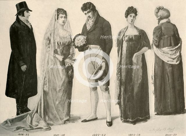 'Clothing from 1800-1808', 1903, (1937). Creator: Sophie B Steel.