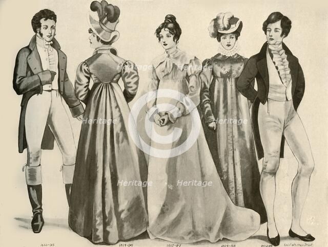 'Clothing from 1812-1828', 1907, (1937). Creator: Cecil W Trout.