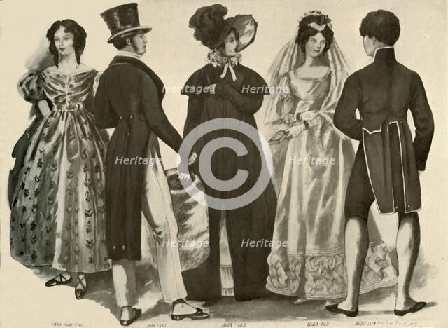 'Clothing from 1812-1828', 1907, (1937). Creator: Cecil W Trout.