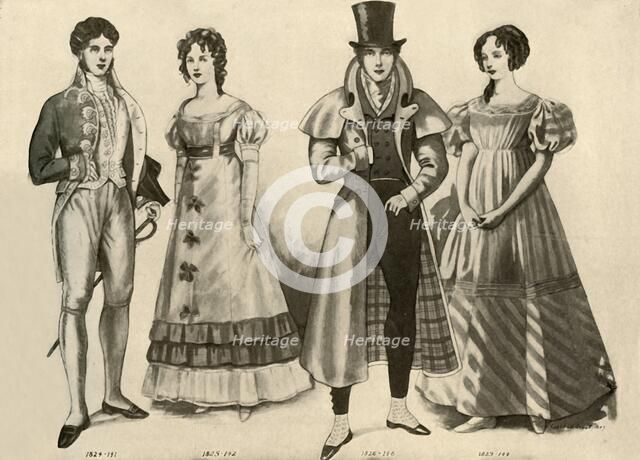 'Clothing from 1824-1835', 1907, (1937). Creator: Cecil W Trout.