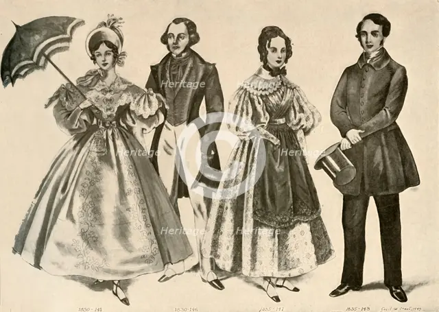 'Clothing from 1824-1835', 1907, (1937). Creator: Cecil W Trout.